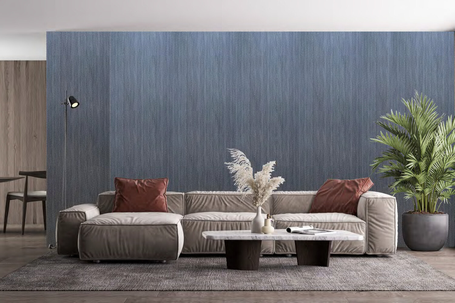 Charcoal fluted wall panels