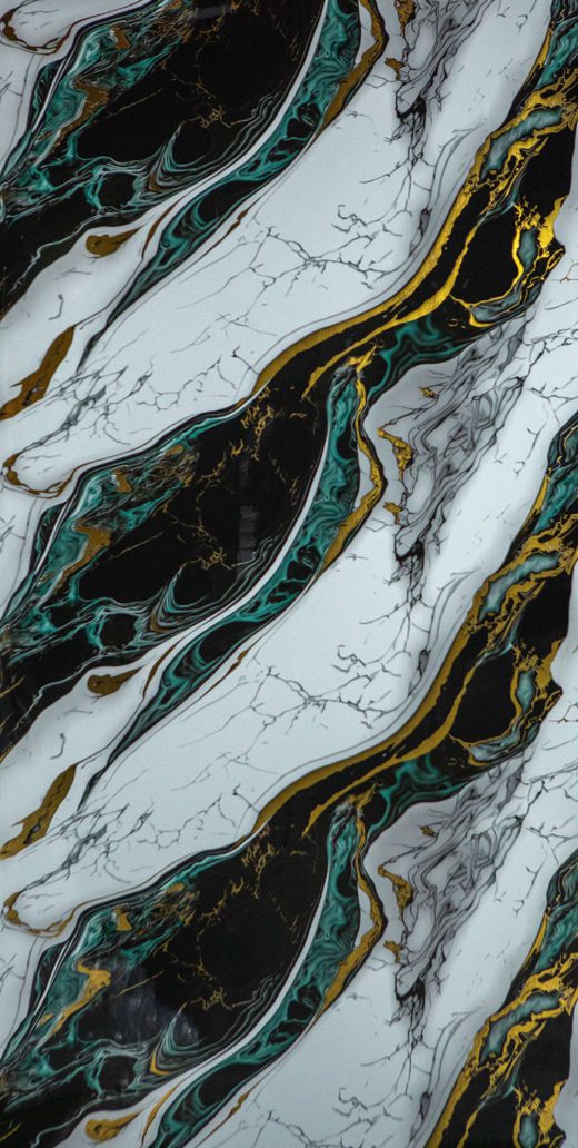 Peacock Calacatta UV marble finish