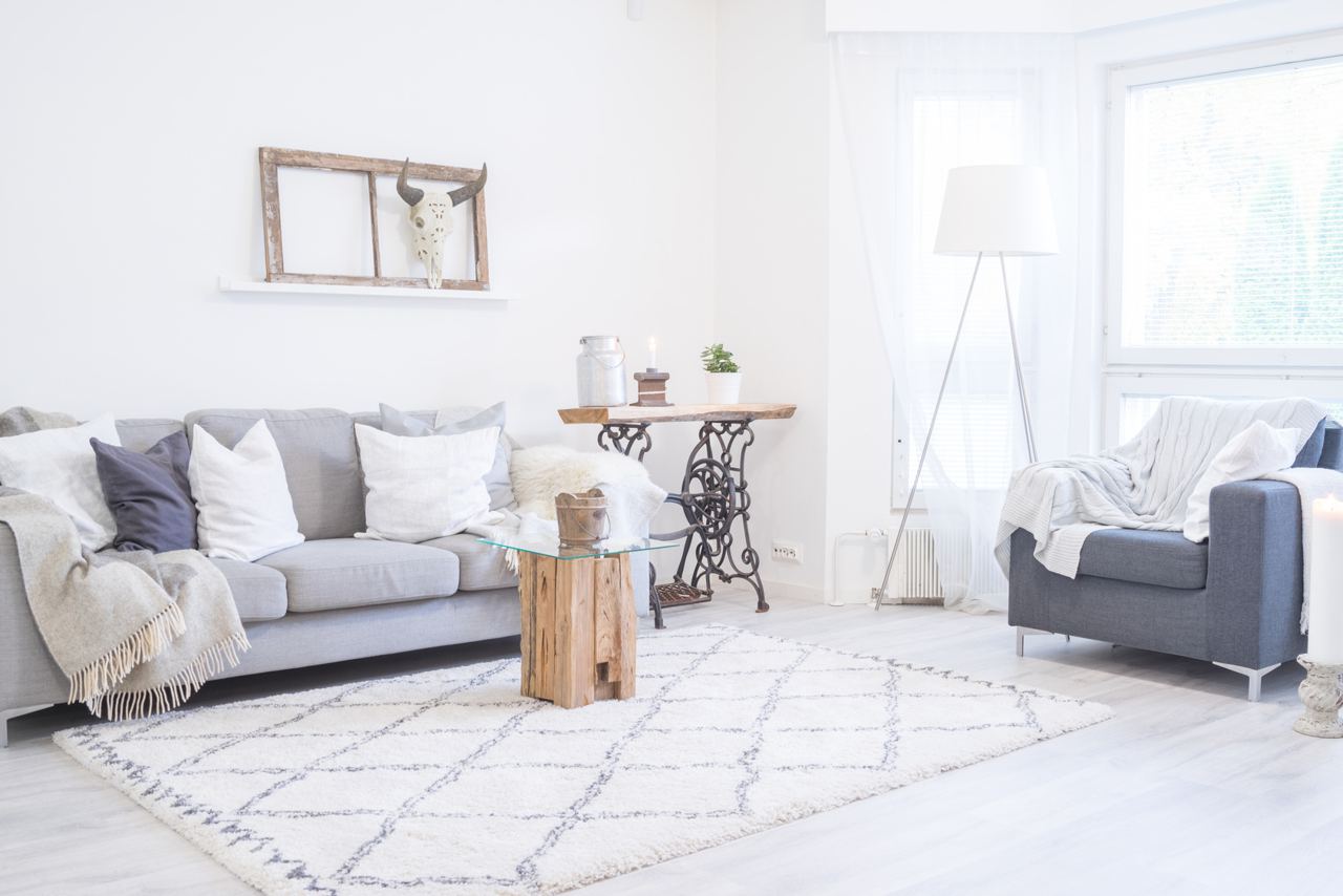 Bright modern living room interior