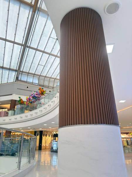 Flexible Louvers feature wall at Inorbit Mall
