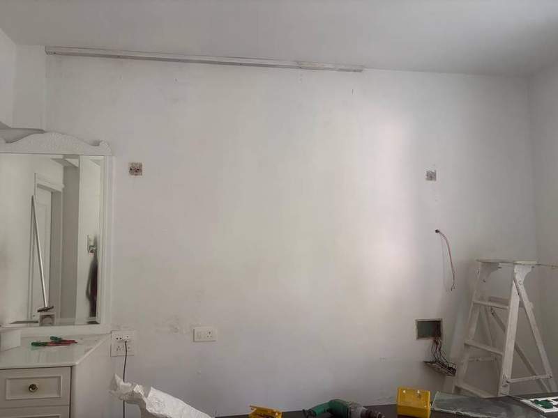 Bedroom wall before installation